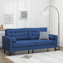 Sofas, Oliver 80" Blue Button Tufted Mid Century Modern Sofa - Seasonal Overstock