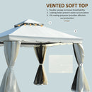 Phaedra 10' x 10' Aluminum Cream White Gazebo - Seasonal Overstock