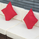 Placid Peak Modular Outdoor Patio Sectional Sofa, Loungers and Table 9pc Set - Cream White / Mixed Brown