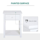 Selina White Accent End Table with Drawer - Seasonal Overstock