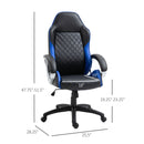 Vega Diamond Stitch Faux Leather Office Gaming Chair - Blue - Seasonal Overstock