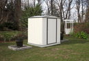 6' x 5' EZEE Shed® Steel Storage Shed - Cream with Charcoal Trim - Seasonal Overstock