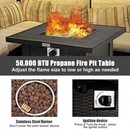 Noma 30" Square 50,000 BTU Fire Table with Cover - Bronze - Seasonal Overstock