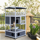 4-Level Outdoor Cat Condo with Perch and Elevated Enclosure - Seasonal Overstock