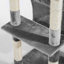 Pet Accessories, 5.6ft Multi-Level Cat Tree in Grey - Seasonal Overstock