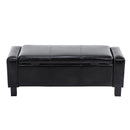 Benches, Larmory 42" Black Faux Leather Storage Bench - Seasonal Overstock