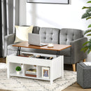 Coffee Tables, Bryan Lift Top Coffee Table with 3 Storage Compartments - White Brown - Seasonal Overstock