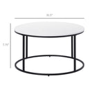 Cade Simple White Round Coffee Table - Seasonal Overstock