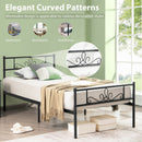 Farrah Twin Size Metal Platform Bed Frame with Headboard and Footboard - Seasonal Overstock