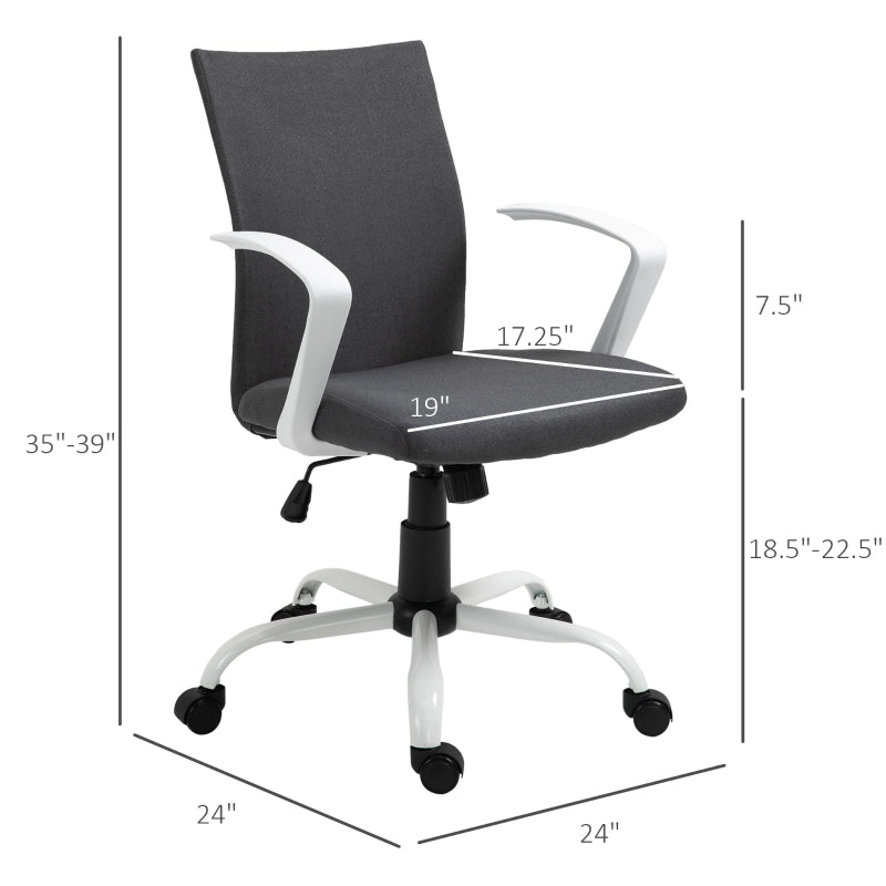 Gestar Steel Base Swivel Office Chair - Charcoal Linen - Seasonal Overstock