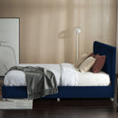 Glimmer Full Size Upholstered Platform Bed Frame - Blue - Seasonal Overstock