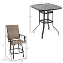 Kaira 5pc Outdoor Patio Table and Swivel Chair Set - Brown - Seasonal Overstock