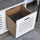Kamila White Hall Shoe Storage Bench - Seasonal Overstock