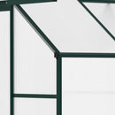 6' x 4' Lean-To Aluminum Frame Walk-In Greenhouse with Polycarbonate Panels, Sliding Door - Green