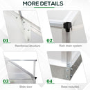 8' x 4' Lean-To Aluminum Frame Walk-In Greenhouse with Polycarbonate Panels, Sliding Door - Silver