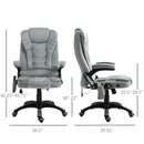 Maverick Luxury Executive Chair with Vibration Massage and Reclining - Grey Microfiber - Seasonal Overstock