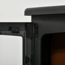 Mini Electric Fireplace with Realistic Flame - Black - Seasonal Overstock