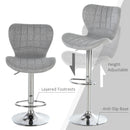 Norwin Adjustable Height Swivel Barstool (2 Pack) - Grey Fabric - Seasonal Overstock