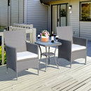 Patio Furniture, Okana 3pc Rattan Patio Chairs & Table Set - Grey - Seasonal Overstock