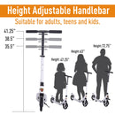 Folding Scooter for Teens and Adults in White - Seasonal Overstock