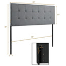 Regan Full & Queen Size Adjustable Grey Upholstered Headboard - Seasonal Overstock