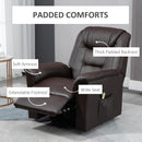 Tanner Brown Faux Leather Powered Lift Chair Recliner - Seasonal Overstock