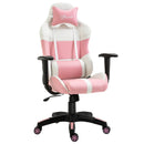 Gaming Chairs, Vivi Pink Gaming Chair with Adjustable Lumbar and Head Pillow - Seasonal Overstock