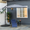 Patio Umbrellas, 10' Deluxe Cantilever Patio Umbrella - Grey - Seasonal Overstock