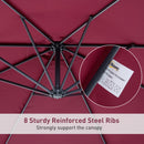 Patio Umbrellas, 10' Deluxe Cantilever Patio Umbrella - Wine Red - Seasonal Overstock