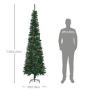 Christmas Trees, 7.5ft Thin Artificial Christmas Tree with Pine Cones - Seasonal Overstock