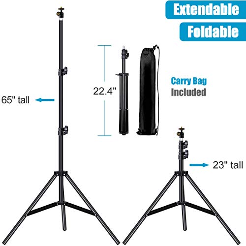 Selfie Stick Tripod, 65" Extendable Tall Camera Cell Phone Tripod Stand with Bluetooth Remote - Seasonal Overstock