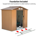 Storage Sheds, 9' x 6.4' Outdoor Garden Storage Shed with Dual Sliding Doors - Tan Brown - Seasonal Overstock