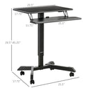 Clydsdale Standing and Sitting Adjustable Height Rolling Desk - Seasonal Overstock