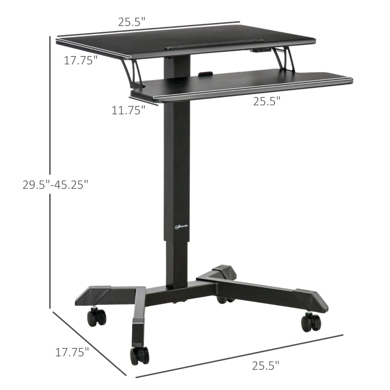 Clydsdale Standing and Sitting Adjustable Height Rolling Desk - Seasonal Overstock