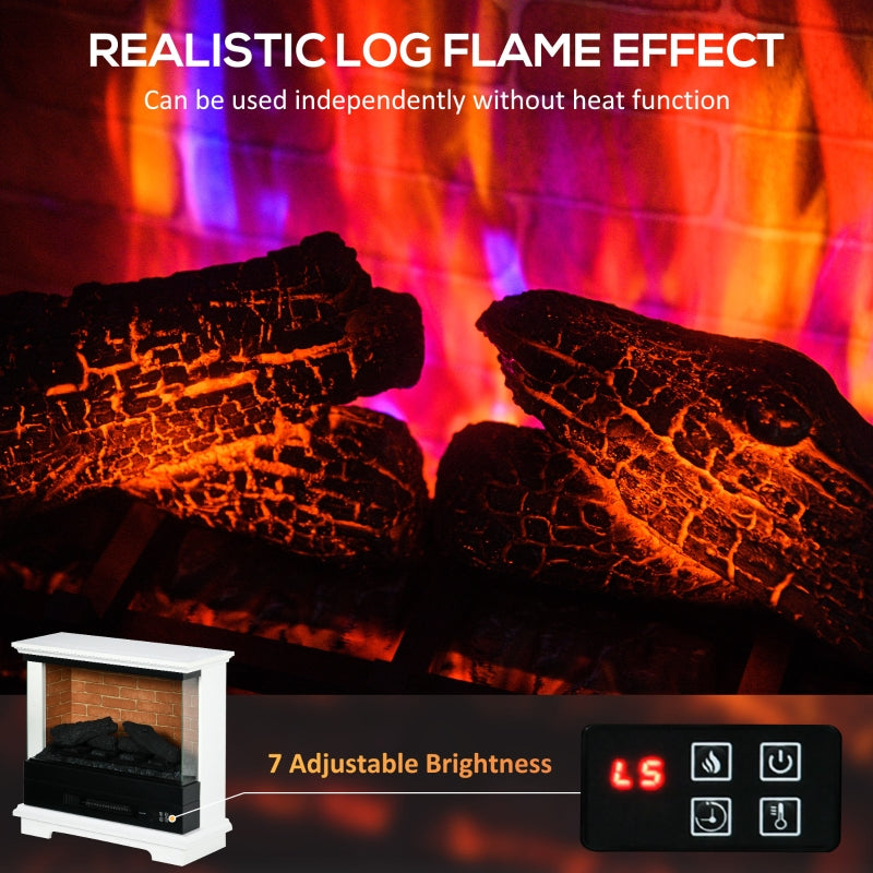 Elias 26-in 1400W Freestanding Electric Fireplace - White - Seasonal Overstock