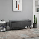 Helminia 43" Grey Storage Bench - Seasonal Overstock