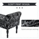 Benches, Kali 51" Black Upholstered Script Bench - Seasonal Overstock