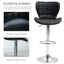 Norwin Adjustable Height Swivel Barstool (2 Pack) - Black Faux Leather - Seasonal Overstock