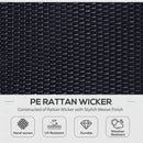 Placid Peak Modular Outdoor Patio Sectional Sofa, Loungers and Table 9pc Set - Red / Dark Brown