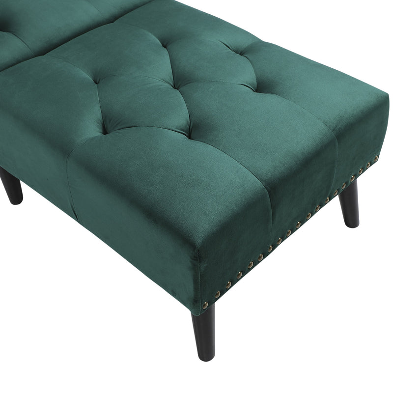 Rivo 82" Sectional Sofa Bed in Green - Seasonal Overstock