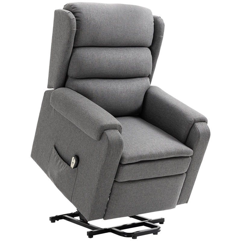 Tucker Dark Grey Powered Lift Chair Recliner - Seasonal Overstock