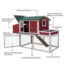 Coops & Hutches, Hinterland Acres 63" Chicken Coop Run & Planter - Red - Seasonal Overstock