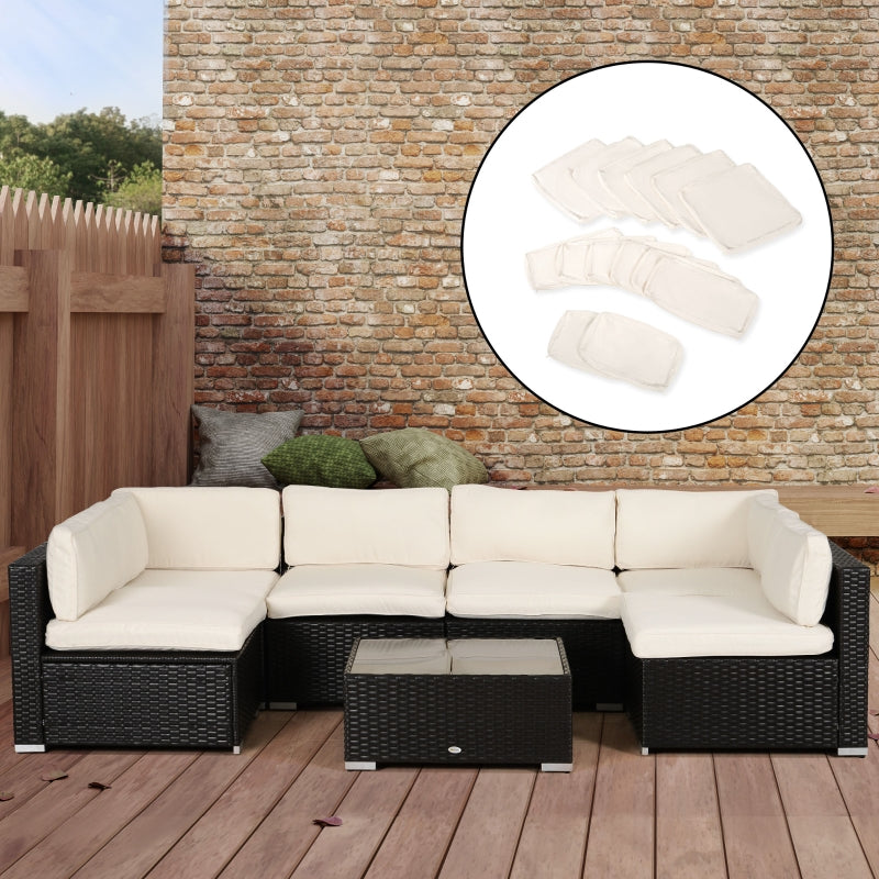 Wellington Shores 7pc Patio Sectional Replacement Cushion Covers - Beige - Seasonal Overstock