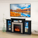 Townes Fireplace TV Stand with 16-Colour LED Backlights for TVs Up To 65-in - Black - Seasonal Overstock