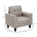 Anna Button Tufted Modern Contemporary Chair - Beige - Seasonal Overstock