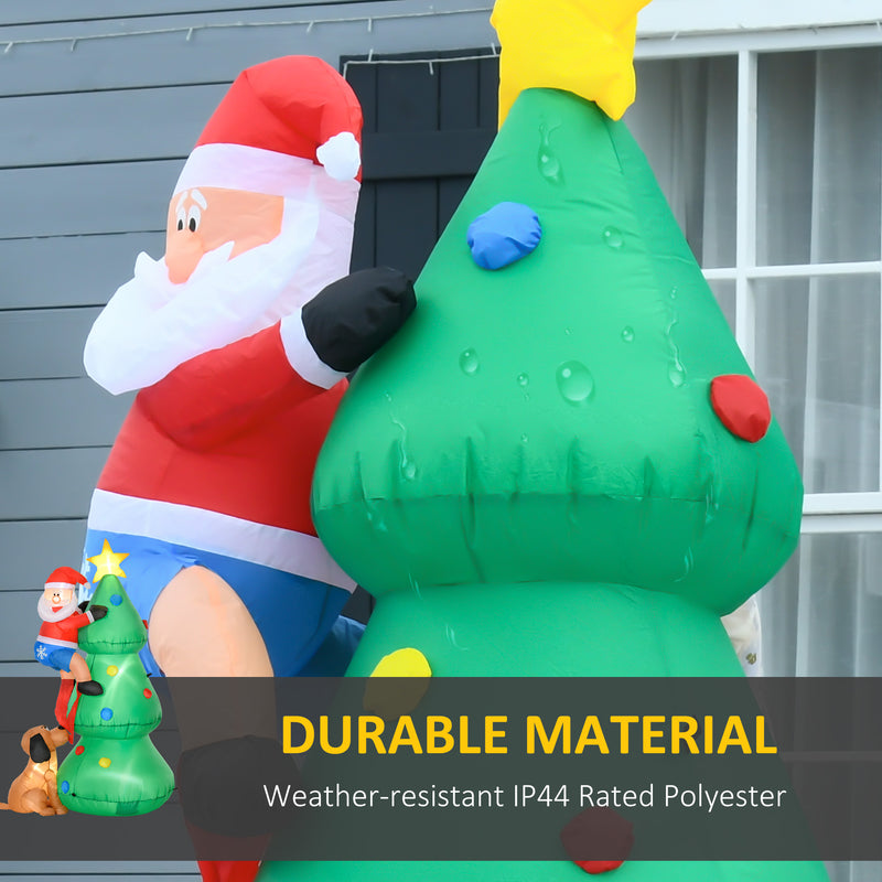 5.9ft Inflatable Christmas Tree with Funny Santa & Dog Scene - Seasonal Overstock