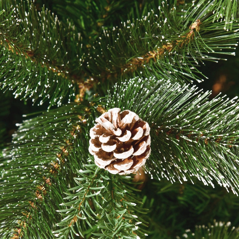 7ft Artificial Pine Christmas tree with Pine Cones & Snow - Seasonal Overstock