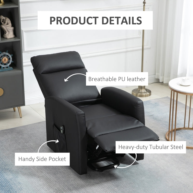 Durango Faux Leather Lift Assist Chair - Black