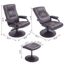 Kenton Faux Leather Chair and Ottoman - Brown - Seasonal Overstock