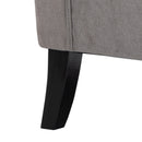 Harland Button Tufted Wing Back Armchair - Grey - Seasonal Overstock